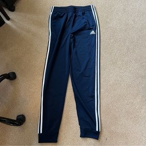 Adidas youth xl (18-20) navy polyester cuffed track pants, like new